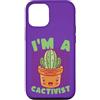 Kawaii Side Custodia per iPhone 12/12 Pro Cactivist - Simpatico cactus per amanti delle piante