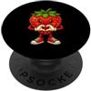 Fragola24 Fragola con cuore - Motivo fragola con simbolo del cuore PopSockets PopGrip Adesivo