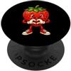 Fragola24 Fragola con cuore - Motivo fragola con simbolo del cuore PopSockets PopGrip Adesivo