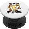 Feminist Bubb My Body My Choice Pro-scelta fiore utero dito medio PopSockets PopGrip Adesivo