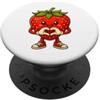 Fragola24 Fragola con cuore - Motivo fragola con simbolo del cuore PopSockets PopGrip Adesivo