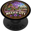 Mexico City Floral Travel Art Città del Messico Fiori lilla Urban Nature Design PopSockets PopGrip Adesivo