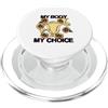 Feminist Bubb My Body My Choice Pro-scelta fiore utero dito medio PopSockets PopGrip per MagSafe