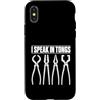 Forged Wit Blacksmith Custodia per iPhone X/XS Divertente gioco di parole per la lavorazione dei metalli I Speak in Tongs