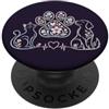 Paws & Trails Battito cardiaco con zampa di gatto e cane per gli amanti degli animali domestici PopSockets PopGrip Adesivo