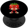 Fragola24 Fragola con cuore - Motivo fragola con simbolo del cuore PopSockets PopGrip Adesivo