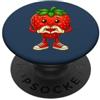 Fragola24 Fragola con cuore - Motivo fragola con simbolo del cuore PopSockets PopGrip Adesivo
