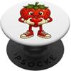 Fragola24 Fragola con cuore - Motivo fragola con simbolo del cuore PopSockets PopGrip Adesivo