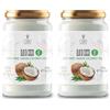 Cibo Quality Foods Cibo Olio di Cocco Biologico Extra Vergine 500ml - Spremuto a Freddo, Non Raffinato - Puro al 100% per Cucina e Cosmesi (Confezione da 2)
