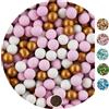 EinsSein 1kg Confetti perle di cioccolato Mix 1 cm bianco-oro-rosa - matrimonio battesimo nascita comunione confettata cresima nascita confettis alla laurea decorazioni bimba bomboniere senza mandorla