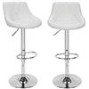 BAKAJI Set 2 Sgabelli da Bar Cucina Seduta e Schienale in Ecopelle Similpelle Base in Metallo Cromato con Poggiapiedi Sgabello Design Moderno Girevole con Altezza Regolabile (Bianco)
