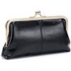 Peosaard Portafogli da Donna in Morbida Pelle, Portafoglio Kiss Lock da Donna Portafoglio Vintage con Tasca Portamonete con Cerniera, Porta Carte Multi-slot per Viaggi Uso Quotidiano, Nero, Portafogli