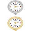 JewelryWe Orologio da dito da uomo e donna con elastico rotondo al quarzo, Anello Orologio Stile Semplice, con Zircone Lucido Fiore,Regalo per Natale