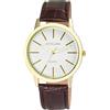 Excellanc Orologio da uomo in similpelle con fibbia ad ardiglione, analogico, al quarzo, 2900231, marrone/bianco