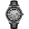 ALANTOP Orologio uomo automatico skeleton, meccanico da polso, 42 mm | Fondello trasparente per osservare il movimento; scelta tra bracciale in acciaio inossidabile e cinturino in pelle