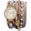 JewelryWe Orologio in Pelle Boemia Pieno, Orologio al Quarzo Analogico Strass Involucente Signore,Orologio da Donna Ragazze,Regalo Festa,Colore da scelta