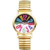 OIDEA Orologio da polso da donna elastico: cinturino in acciaio inossidabile al quarzo analogico con grande quadrante arabo colorato 24 ore minimale orologio da donna regalo per donne mamma fidanzata