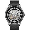 ALANTOP Orologio uomo automatico skeleton, meccanico da polso, 42 mm | Fondello trasparente per osservare il movimento; scelta tra bracciale in acciaio inossidabile e cinturino in pelle