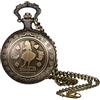 JewelryWe Ciondolo Gufo Sveglio, Orologio da Tasca Gufo con le Ali aperte, Lunga Catena ciondolo, Regalo Natale