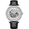 ALANTOP Orologio uomo automatico skeleton, meccanico da polso, 42 mm | Fondello trasparente per osservare il movimento; scelta tra bracciale in acciaio inossidabile e cinturino in pelle