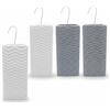 HOMEA Set 4 Evaporatori per Termosifoni in Ceramica Bianca e Grigia 8x4x20cm - Umidificatori per Ambiente con Gancio Universale, Design Ondulato in Rilievo, Finitura Lucida, Utilizzabili con Oli Essenziali