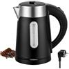 GORPENT Bollitore elettrico in acciaio inox, 0,8 l, nero, bollitore da viaggio con indicatore di livello dell'acqua, 700 W, protezione anti-riscaldamento a secco