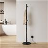 EMKE Scaldasalviette Elettrico da Terra ad Albero 150 x 32 cm, Nero Opaco | Appappendiabiti Riscaldato, Temperatura 30-70 °C, Timer 1-24 h, Programmazione Settimanale, 6 Modalità, 100 W