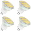 Akynite Faretto MR11 GU4 12V 4W LED Luce Naturale 4000K, 120°, 400LM, Ø35mm MR11 35W Alogene Equivalente, AC DC 12V-24V GU4 Faretto LED per Cappa Cucina Camper, set di 4