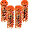 Eymobad 4 lanterne di carta a forma di zucca di Halloween, lanterne di carta da appendere, lanterna di carta con meduse, decorazione per porta di casa, per feste di Halloween, matrimoni, giardino, camera da