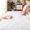 Bocguy Carpet Living Room - Tappeto soffice e lavabile, per camera da letto e soggiorno (bianco, 140 x 200 cm)