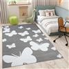 TAPISO Luxury Tappeto Pelo Corto Bambini Motivo Sfondo Grigio 250 x 300 cm | 100% Polipropilene, altezza pelo 8 mm, tessuto