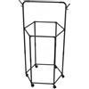 Generico Appendiabiti Esagonale Girevole con Asta, Ganci Laterali e 6 Ruote 73x36x168 cm, Stendibiancheria Portabiti da Terra in Metallo Nero per Camera e Negozio