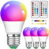 Liuyife 4 Pezzi 5W Lampada a LED Multi-color Dimmabile a Più Color Dimmabile Con Il Bulbo Che Cambia Il Colore Di Tipo a Vite E27, Adatta per L'illuminazione Quotidiana E L'illuminazione Dell'umore
