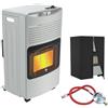 Suusolny Riscaldamento a gas per interni, 4200 W, con 3 livelli di riscaldamento, con tubo del gas e regolatore di pressione, riscaldatore a infrarossi per gas butano e propano, portatile, grigio