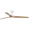 FARO BARCELONA Faro Heywood Ventilatore da soffitto medio bianco in legno chiaro con motore DC, 6 velocità