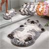 Generic Tappeto a Forma di Gatto, Tappetino da Comodino per Gatti a Forma di Gatto | Tappeto Morbido in Peluche per Ingresso, Comodino e Angoli Decorativi Interni, Pezzo Singolo Decorativo