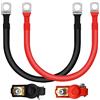 Libershine 2 Pezzi 2AWG Cavo Batteria Kit, 35mm² 34.5cm Cavi Inverter Batteria | Rosso e Nero Cavo Batteria con Occhielli, Cavo Cavi Rame Batteria Auto+1 Paio di Connettori di Batteria Terminali
