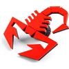 Generico 3DF Garage Logo Scorpione Accessorio compatibile con Abarth 500/595/695, Badge per Diffusore Posteriore, Stemma per Fiat Griglia, Emblema Distintivo, Accessori tuning per decorazione (Rosso)