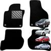 MTC Automotive Tappetini Golf 6, Golf 5, Scirocco III, Octavia II, Set 4 Pezzi Neri | Tappetini Auto in Moquette Nera con Battitacco in Gomma Rinforzata e Fissaggio con Bottone Tondo
