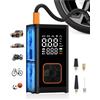 Massate Pompa d'aria portatile a batteria, 150 psi, compressore d'aria elettrico con LED e manometro per auto, moto, bicicletta, palloni, pompa pneumatici di emergenza