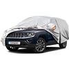 kayme Telo Copriauto, Kayme SUV Copertura per Auto Impermeabile, Compatibile con 2010-2024 Jeep Compass, Anti UV Anti Vento Antipolvere a 6 Strati con Cerniera e in Cotone.(Consegna in 3-7 giorni)