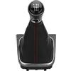 Car Passion Cuffia + Pomello Cambio per Volkswagen Golf 5, 6 e Scirocco 2008-2014 | Copri Cambio Cuciture Rosse con Ghiera a 6 Marce - Compatibile con Volkswagen Golf 5 e 6 MK5, MK6 e Scirocco III 2008-2014
