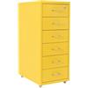 GalaKxay Armadietto per documenti, cassettiera, armadietto da ufficio | Cassettiera verticale a 6 cassetti, in acciaio, con serratura e 4 ruote, 8-10 kg per cassetto, giallo, per ufficio