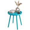CLP Tavolino da esterno resistente alle intemperie Ø 40cm Busan, tavolo da giardino piccolo con piano rotondo in polipropilene UV, acciaio | Colore blu