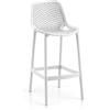 Cribel BRAGA Set 2 Sgabelli Alti da Bar in Polipropilene Bianco HS75 cm, Design Traforato Ergonomico per Interni ed Esterni, Leggeri e Resistenti, Dimensioni 45x51x106 cm