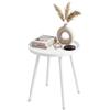 CLP Tavolino da esterno resistente alle intemperie Ø 40cm Busan, tavolo da giardino piccolo con piano rotondo in polipropilene UV, acciaio | Colore bianco