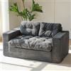 MAXYOYO Divano Letto, Divano 2 Posti Convertibile con 2 Cuscini, 2 in 1 Sofa Comodo in Velluto a Coste, Spazio Letto Pieghevole 113x190CM, Schiuma Spessa 15cm