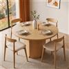 Merax Tavolo da pranzo rotondo, diametro 120 cm, per 4-6 persone, colore rovere, tavolo da pranzo in stile scandinavo minimalista, piano in MDF, durevole e resistente ai graffi
