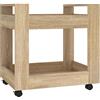 Mokuyary Sonoma - Carrello da ufficio, 60 x 45 x 60 cm, in legno di ingegneria, scaffale da ufficio, mobile, carrello portaoggetti per utilità, organizer per riviste per cucina, bagno, soggiorno