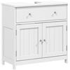 HOMCOM Mobile Sottolavabo per Bagno con Cassetto e Armadietto, Bianco | Mobiletto Sottolavabo, 2 Ante, Mobile Bagno Moderno e Salvaspazio, per Lavabi con o senza Colonna, 60x30x60 cm